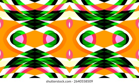 seamless mosaic Beautiful glow colour gradient flower line art pattern wallpaper ornament for commercial ads