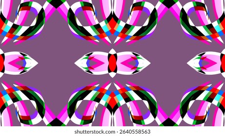 seamless mosaic Beautiful glow colour gradient flower line art pattern wallpaper ornament for commercial ads