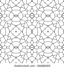 Seamless mosaic black and white pattern or background