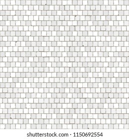 Seamless mosaic floor pattern. White pavement stone tiles. Geometric mediterranean texture.