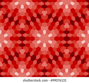 seamless mosaic. floral stained-glass window. red color. vector illustration. for design, wallpaper, interior