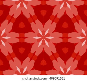 seamless mosaic. floral stained-glass window. red color. vector illustration. for design, wallpaper, interior