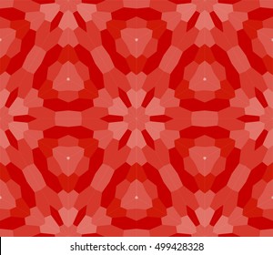 seamless mosaic. floral stained-glass window. red color. vector illustration. for design, wallpaper, interior