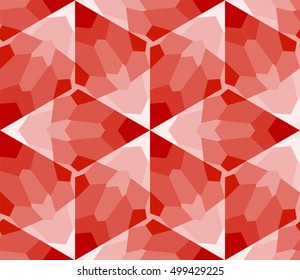 seamless mosaic. floral stained-glass window. red color. vector illustration. for design, wallpaper, interior