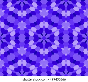 seamless mosaic. floral stained-glass window theme. blue color. vector illustration. for design, wallpaper, interior