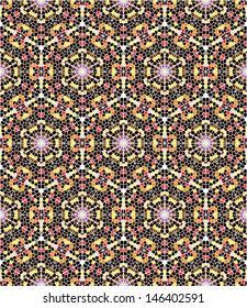 Seamless mosaic kaleidoscopic pattern
