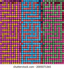 Seamless mosaic in a modern style. Soft, warm shades of color for the cozy interior of the house. Design kitchen, bathroom tiles, garden or creative living room. Vector illustration.