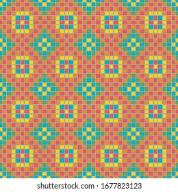 Seamless mosaic ornament in pastel colors. Geometric Patern. Decorative design for floor, wall or other surface. Vector illustration