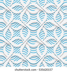 Padrão de mosaico contínuo. Resumo 3d Realista Fundo. Papel de parede fino moderno. Design de moda branco