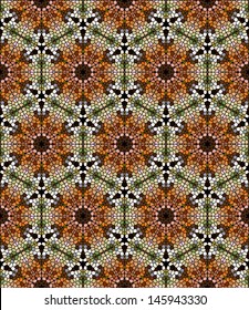 Seamless mosaic pattern in autumn foliage colors