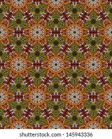 Seamless mosaic pattern in autumn foliage colors