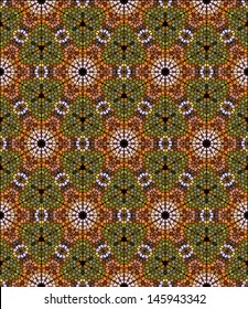 Seamless mosaic pattern in autumn foliage colors