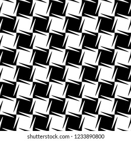 Seamless mosaic pattern from black and white geometrical abstract ornaments. Vector illustration. Suitable for fabric, wallpaper, wrapping paper