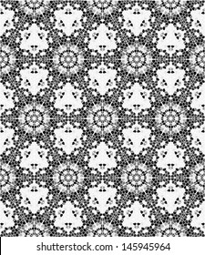 Seamless mosaic pattern in black and white