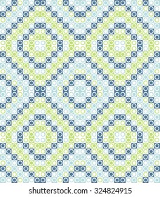Seamless mosaic pattern of circles. Geometric lattice background. Vector Illustration.