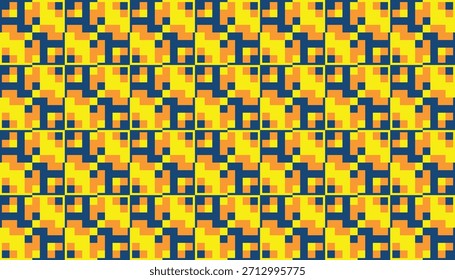 Un patrón de mosaico sin fisuras compuesto de azulejos geométricos brillantes en tonos cálidos y fríos en contraste.