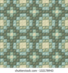 Seamless mosaic pattern with cubes, retro tiles background