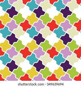 Seamless mosaic pattern of diagonally arranged geometric elements
