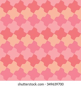 Seamless mosaic pattern of diagonally arranged geometric elements