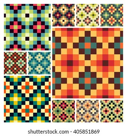 Seamless mosaic pattern. Geometric background. Vector Illustration. Collection for design.