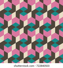 Seamless mosaic pattern. Geometric background. Vector Illustration.