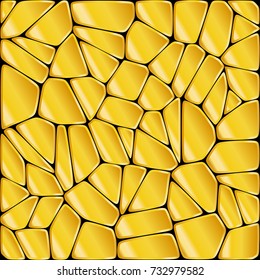 Seamless mosaic pattern. Golden cell realistic background. Vector illustration for web, print, interior design, wallpaper