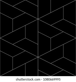 Seamless mosaic pattern. Jagged figures ornament. Repeated puzzle shapes background. Logic game motif. Tiles wallpaper. Parquet backdrop. Digital paper, page fills, web design, textile print. Vector.