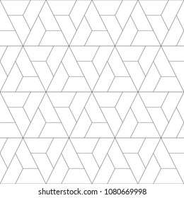 Seamless mosaic pattern. Jagged figures ornament. Repeated puzzle shapes background. Logic game motif. Tiles wallpaper. Parquet backdrop. Digital paper, page fills, web design, textile print. Vector.