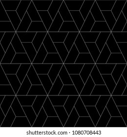 Seamless mosaic pattern. Jagged figures ornament. Repeated puzzle shapes background. Logic game motif. Tiles wallpaper. Parquet backdrop. Digital paper, page fills, web design, textile print. Vector.