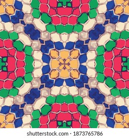 Seamless mosaic pattern, repeatable mosaic pattern, realistic mosaic tile pattern