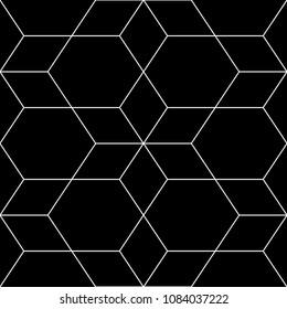 Seamless mosaic pattern. Rhombuses, hexagons ornament. Grid background. Ancient ethnic motif. Geometric grate wallpaper. Parquet backdrop. Digital paper, web design, textile print. Lozenges vector art