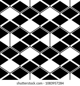 Seamless mosaic pattern. Rhombuses ornament. Lozenges grid background. Ancient ethnic motif. Grate wallpaper. Parquet backdrop. Digital paper, web design, textile print. Diamonds vector illustration.