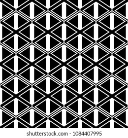 Seamless mosaic pattern. Rhombuses, triangles, lozenges ornament. Grid background. Ancient ethnic motif. Grate wallpaper. Parquet backdrop. Digital paper, web design, textile print. Diamonds vector.