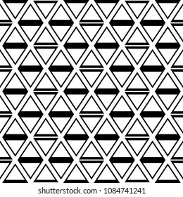 Seamless mosaic pattern. Rhombuses, triangles, lozenges ornament. Grid background. Ancient ethnic motif. Grate wallpaper. Parquet backdrop. Digital paper, web design, textile print. Diamonds vector.