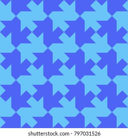 seamless mosaic pattern of shapes similar to z and n in blue colors