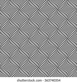 Seamless mosaic pattern with spiral, twirl distortion effect.