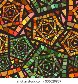 Seamless Mosaic Pattern for Textile Design. Colorful Mix Pentagram Background. Modern Art Texture