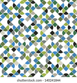 Seamless mosaic pattern, vector design, abstract geometric background. 
