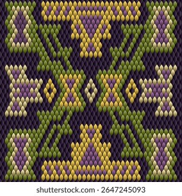 Patrón de mosaico sin fisuras con escalas geométricas vibrantes
