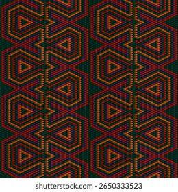 Seamless Mosaic Pattern in Warm Earthy Autumn Hues 
