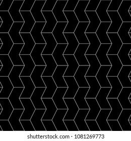 Seamless mosaic pattern. Zigzag figures ornament. Repeated puzzle shapes background. Arrows motif. Chevrons tiles wallpaper. Parquet backdrop. Digital paper, web design, textile print. Vector art work