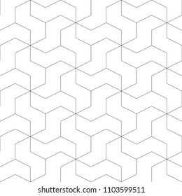 Seamless mosaic pattern. Zigzag figures ornament. Repeated puzzle shapes background. Logic game motif. Tiles wallpaper. Parquet backdrop. Digital paper, page fills, web design, textile print. Vector.