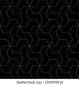 Seamless mosaic pattern. Zigzag figures ornament. Repeated puzzle shapes background. Logic game motif. Tiles wallpaper. Parquet backdrop. Digital paper, page fills, web design, textile print. Vector.