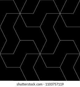 Seamless mosaic pattern. Zigzag figures ornament. Repeated puzzle shapes background. Logic game motif. Tiles wallpaper. Parquet backdrop. Digital paper, page fills, web design, textile print. Vector.
