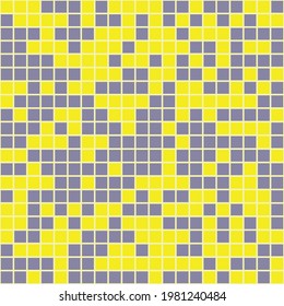 Seamless mosaic pattern.Endless background with tiles. Gray and yellow backdrop with square elements. Simple wallpaper. Isolated. Vector illustration.