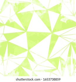 Seamless mosaic texture. Vector kaleidoscope background. Watercolor geometric pattern. Stained glass effect.