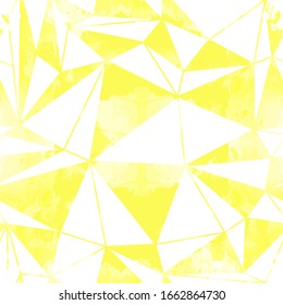 Seamless mosaic texture. Vector kaleidoscope background. Watercolor geometric pattern. Stained glass effect.