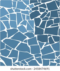 Seamless mosaic tiles background, vector shapes border illustration.Playful repeating children kids fragments pattern  geometric mosaic style.  wallpaper,ribbon trim, footer, printer,divider,decor.