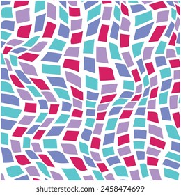 Fondo de azulejos de mosaico sin costura, ilustración de borde de Formas de Vector. Niños repetidos juguetones fragmentos patrón de estilo de mosaico geométrico. Fondo de pantalla, borde de cinta, pie de página, impresora, divisor, decoración.