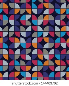 Seamless mosaic tiles pattern in retro style. 